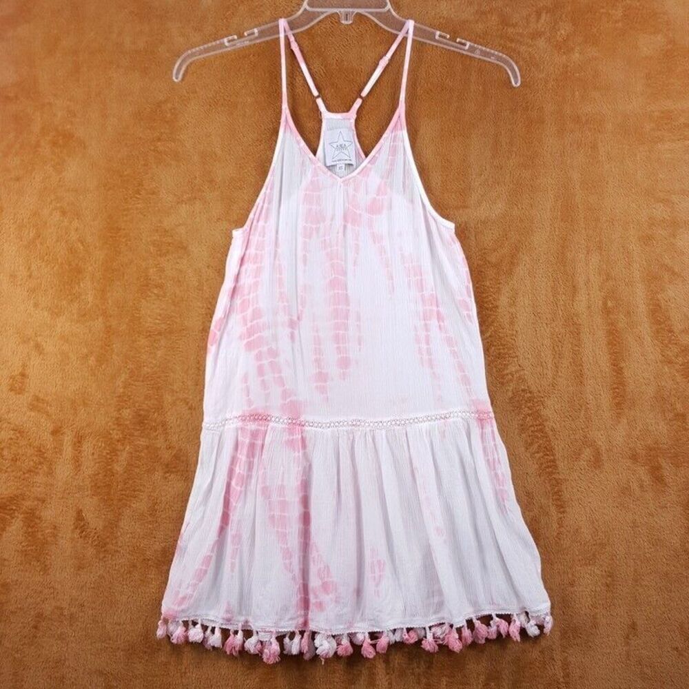 AREA STARS Womens Dress XS Pink Tie Dye Pullover Racerback Sundress Cover Up